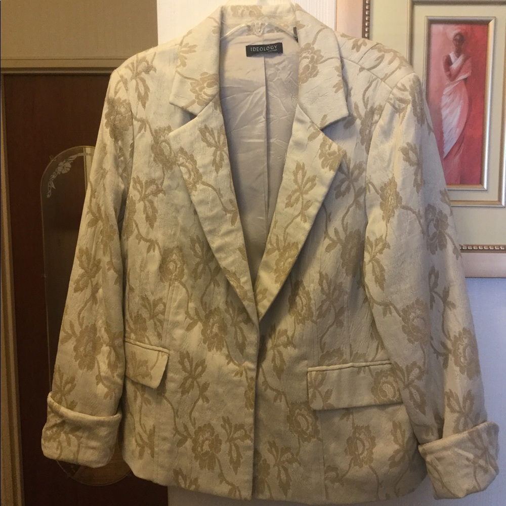 IDEOLOGY WOMEN VINTAGE TAPESTRY FLORAL BLAZER Sz20